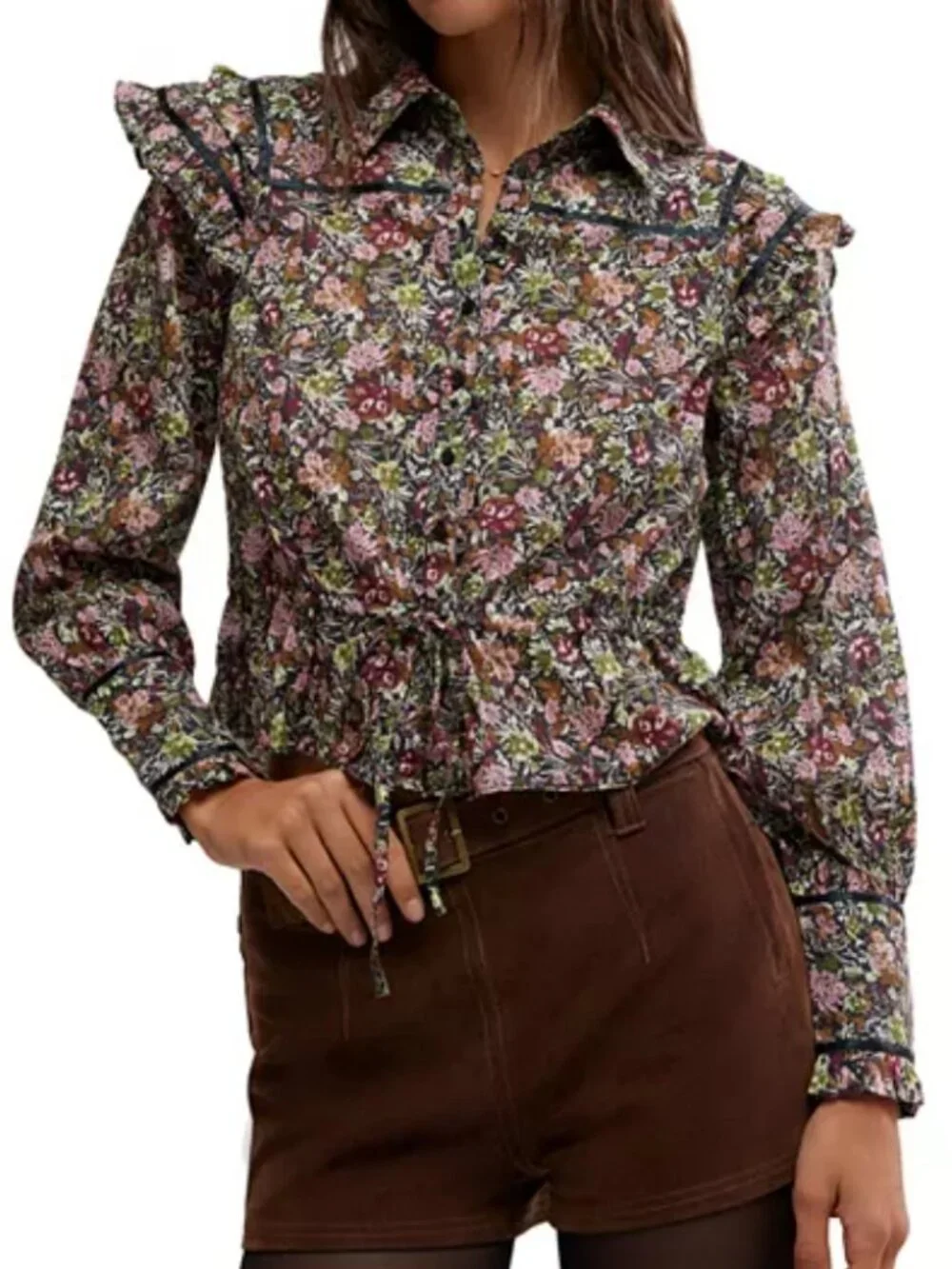 Free People Daybreak Floral Boho Blouse Size Medium